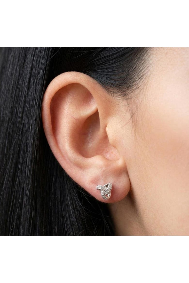Diamond Twist Screw Back Stud Earrings, Alternate, color, Sterling Silver