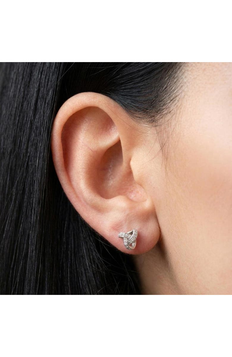 The Lovery Fine Jewelry Diamond Twist Screw Back Stud Earrings, Alternate, color, Sterling Silver