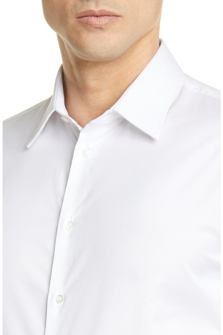 Modern Fit Stretch Solid Dress Shirt, Alternate, color, SOLID WHITE