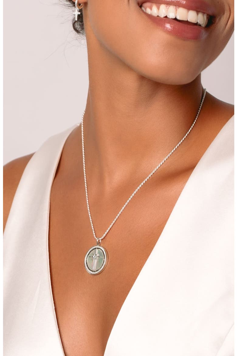True Direction Compass Necklace, Alternate, color, Sterling Silver
