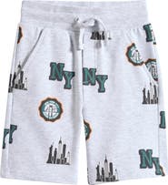 miles Kids' NYC Skyline Stretch Cotton Fleece Drawstring Shorts
