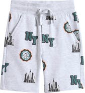 miles Kids' NYC Skyline Stretch Cotton Fleece Drawstring Shorts