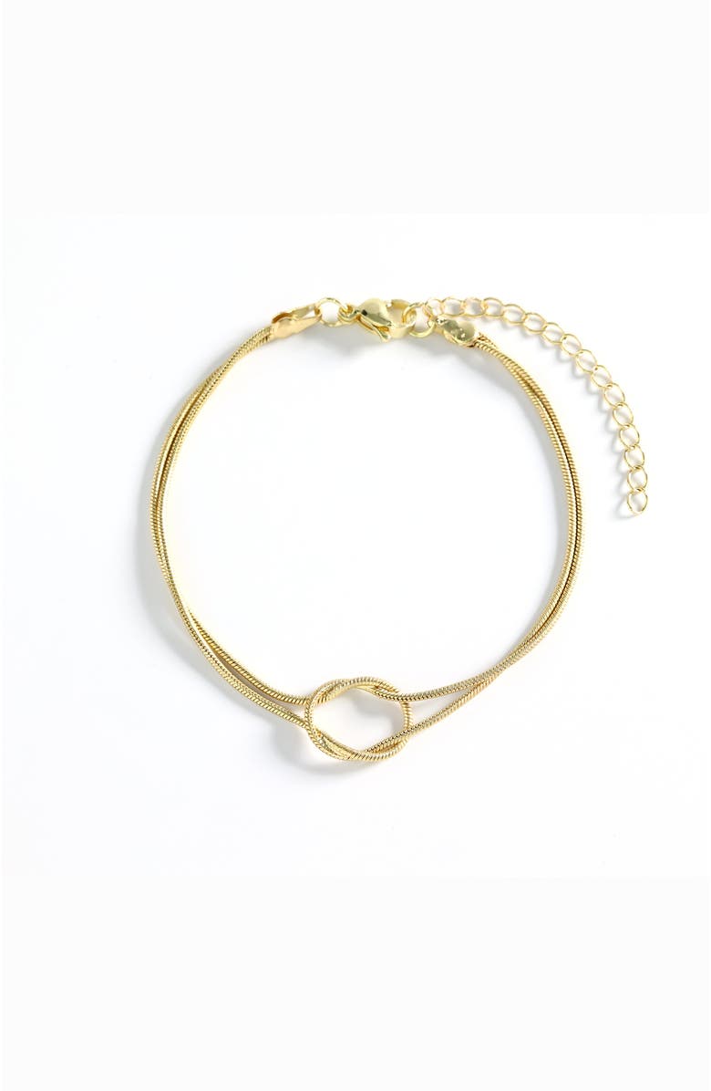 Mint & Lily Dainty Knot Bracelet, Main, color, Gold