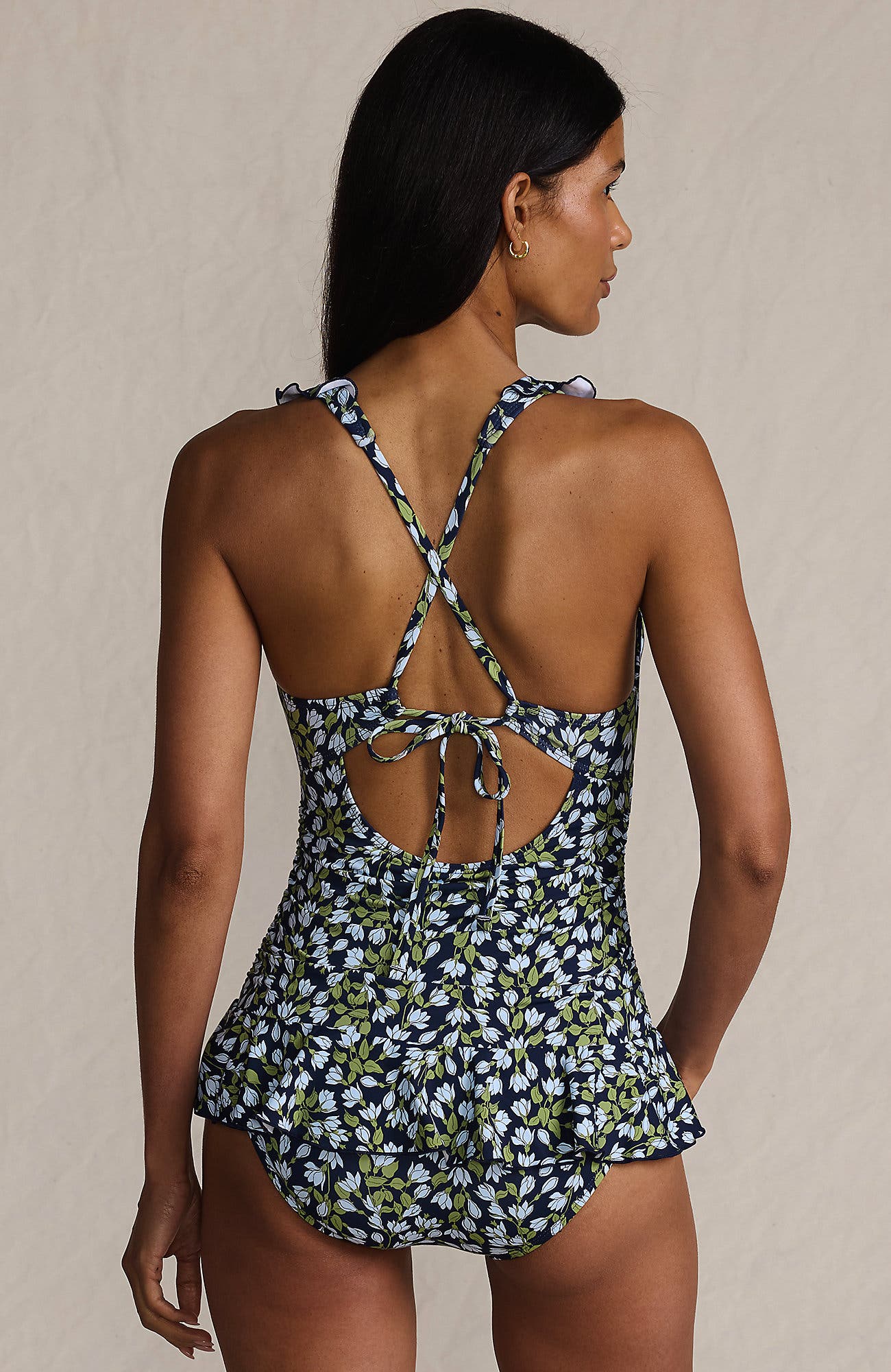 Ruffle Plunge Skirted High Leg One Piece - image 4