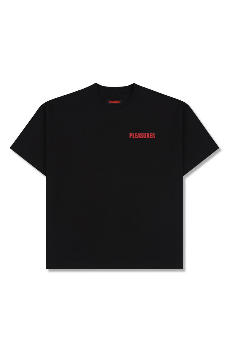 PLEASURES Impact Heavyweight Cotton Graphic T-Shirt, Main, color, Black