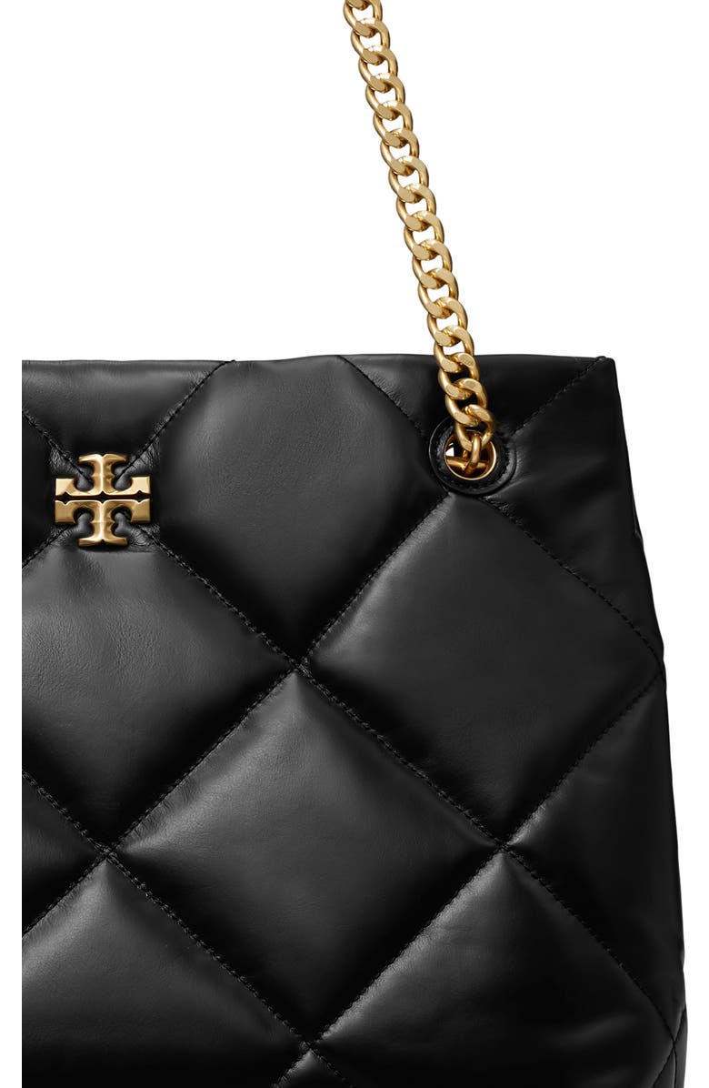 Tory Burch Kira Diamond Quilted Leather Tote, Alternate, color, Black