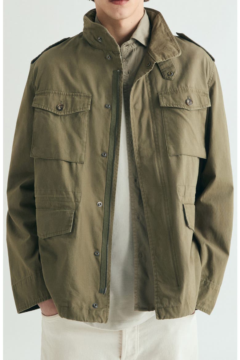 Military jacket with concealed hood, Main, color, Khaki
