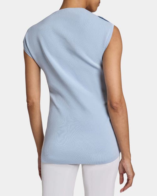 Santorelli Aisling Off-shoulder Knit Top In Sky Blue