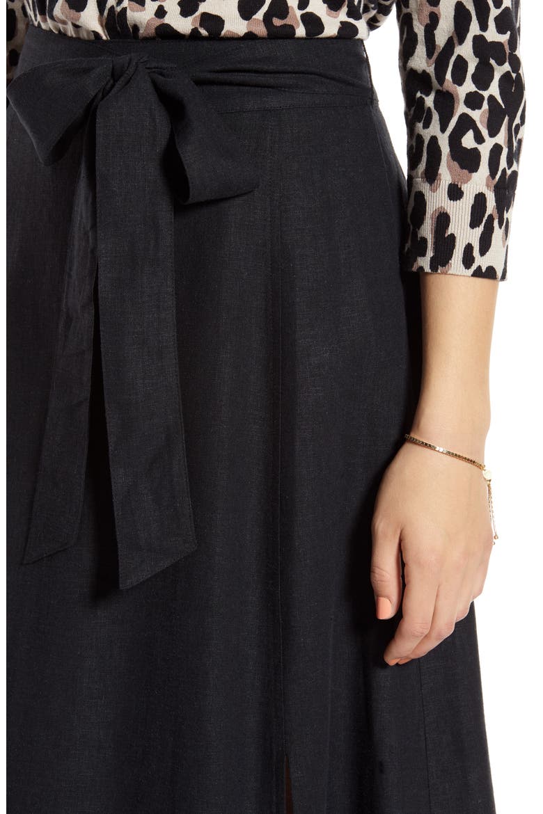 Side Slit Midi Skirt, Alternate, color, BLACK
