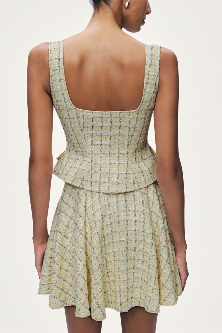 Button Accessory Tweed Bustier, Alternate, color, Multi-Colored