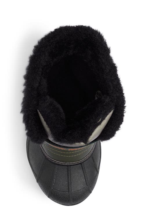 Sorel Kids' Snow Commander Insulated Waterproof Boot In Stone Green/alpine Tundra