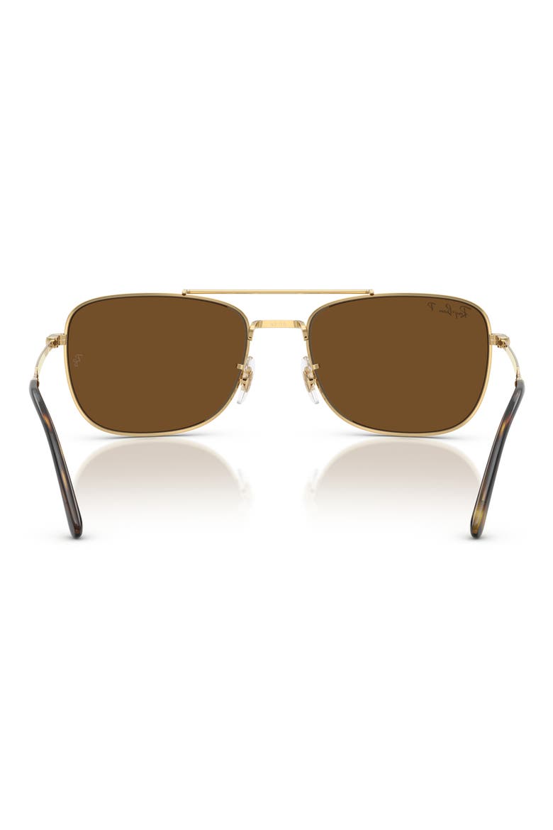 62mm Polarized Rectangular Sunglasses, Alternate, color, ARISTA