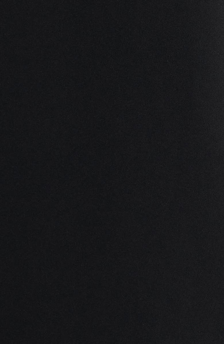 Lucy Paris Mariam Feather Trim Long Sleeve Cocktail Midi Dress, Alternate, color, Black