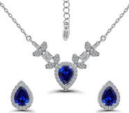 Christian Siriano Pear Cubic Zirconia Necklace & Stud Earrings Set