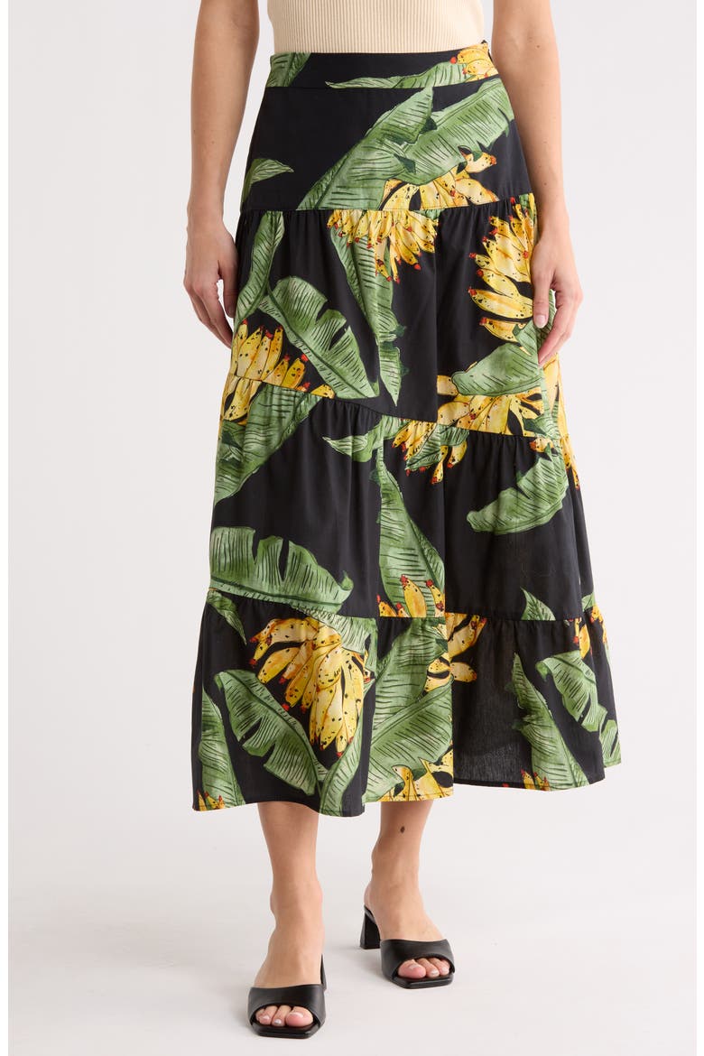 Paraso Print Poplin Midi Skirt, Main, color, EST PARASO