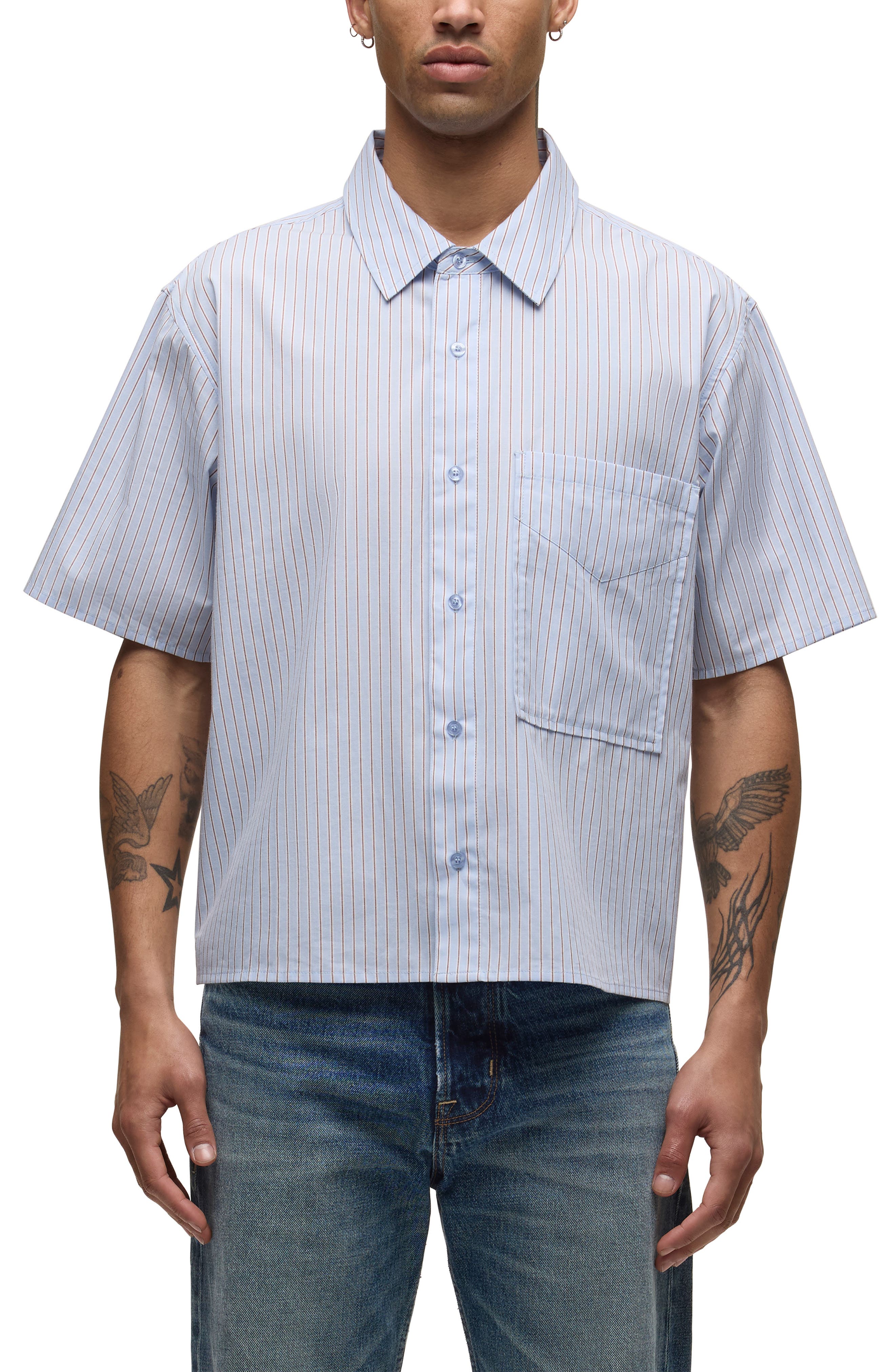 Hudson Jeans Rex Short Sleeve Cotton Button-Up Shirt
