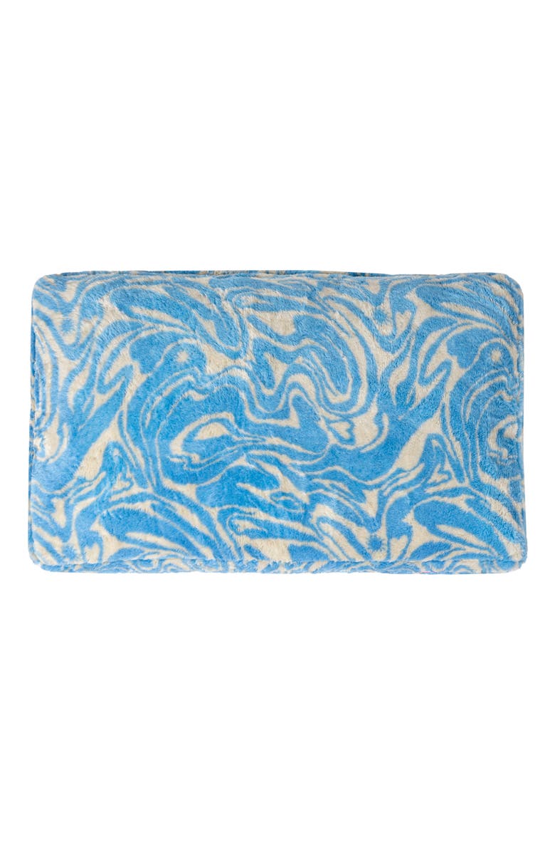 The Licker Store MabelDesigner Modern Ultra Soft Reversible Plush Rectangular Pet Bed with Washable Cover, Alternate, color, Blue/Cream