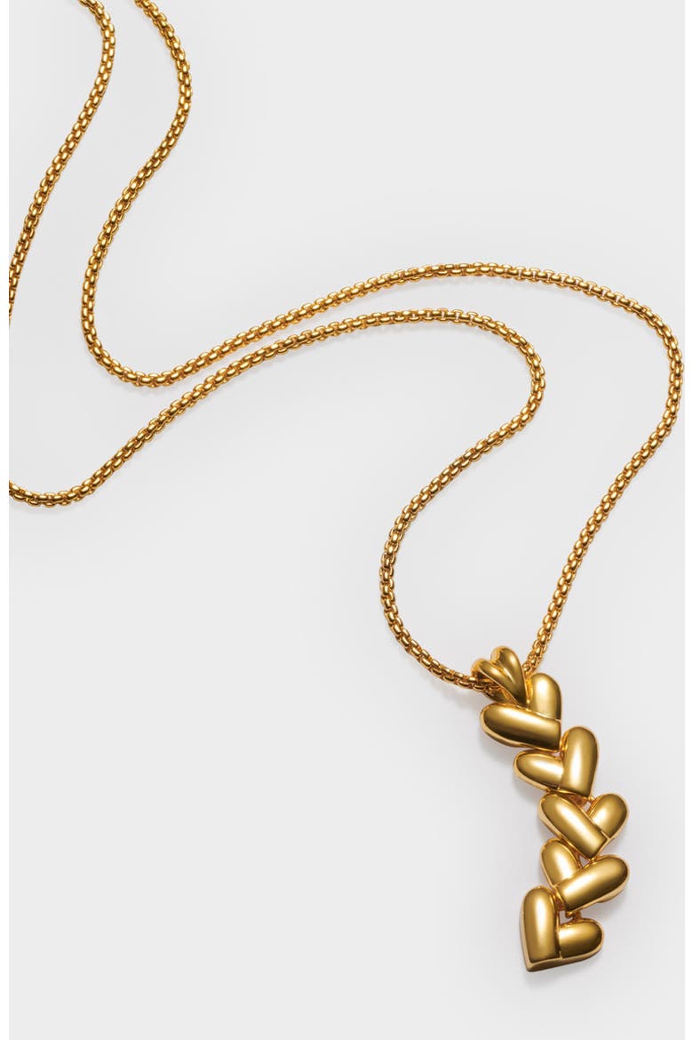 Heart Link Necklace, Alternate, color, Gold