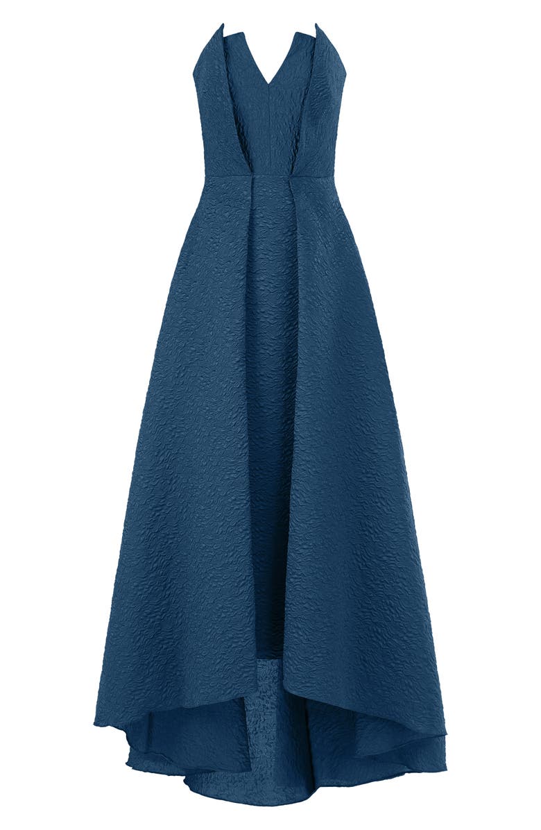 Theia Imogen Texture Strapless High-Low Gown, Alternate, color, 