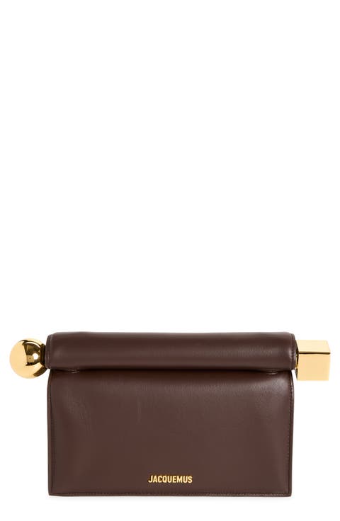 La Pochette Rond Carré Leather Clutch