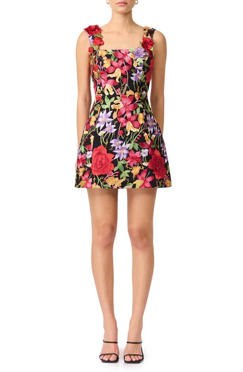 Talia Floral Embroidery Cocktail Minidress