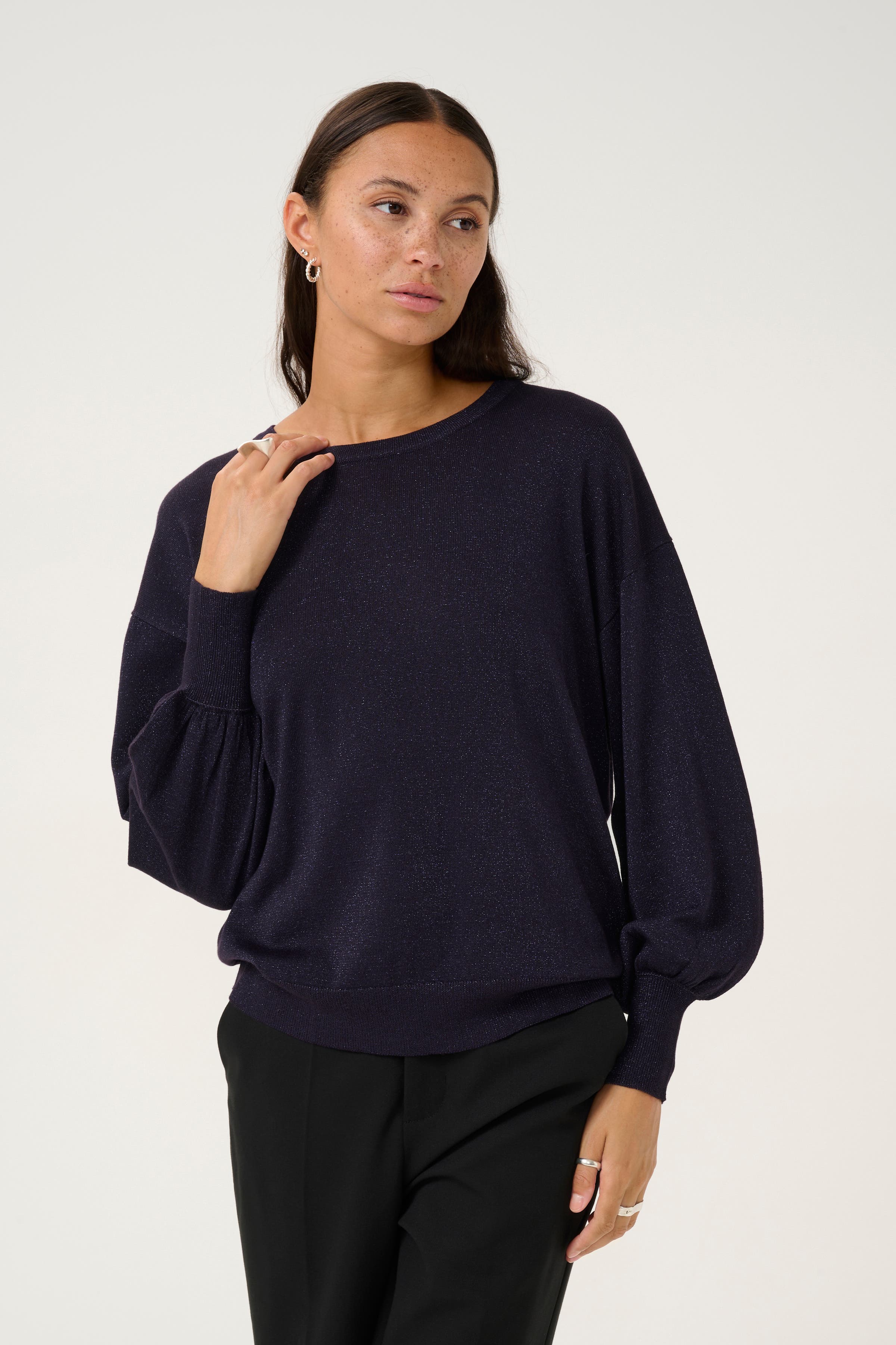 Regina Metallic Knit Pullover