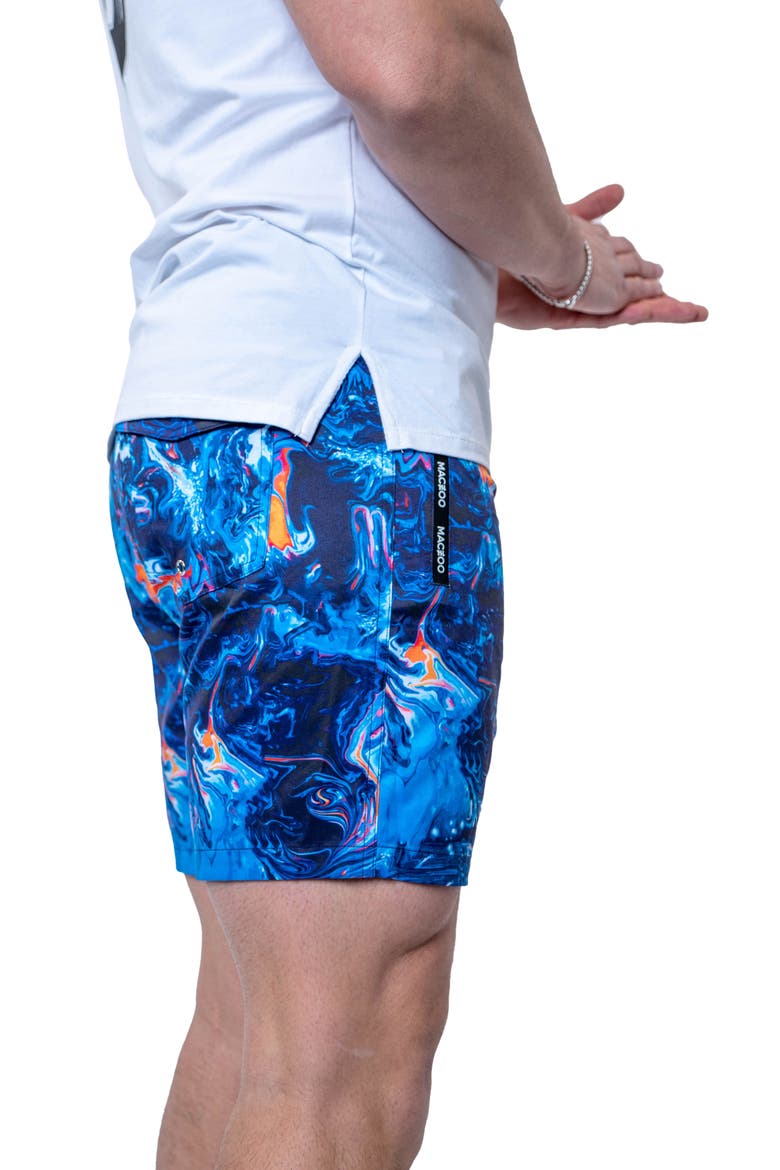 Swim Lion Marble Swim Trunks, Alternate, color, BLUE
