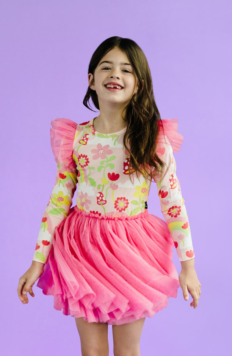 Rock Your Kid Kids' Circus Long Sleeve Frill Dress, Alternate, color, Coral