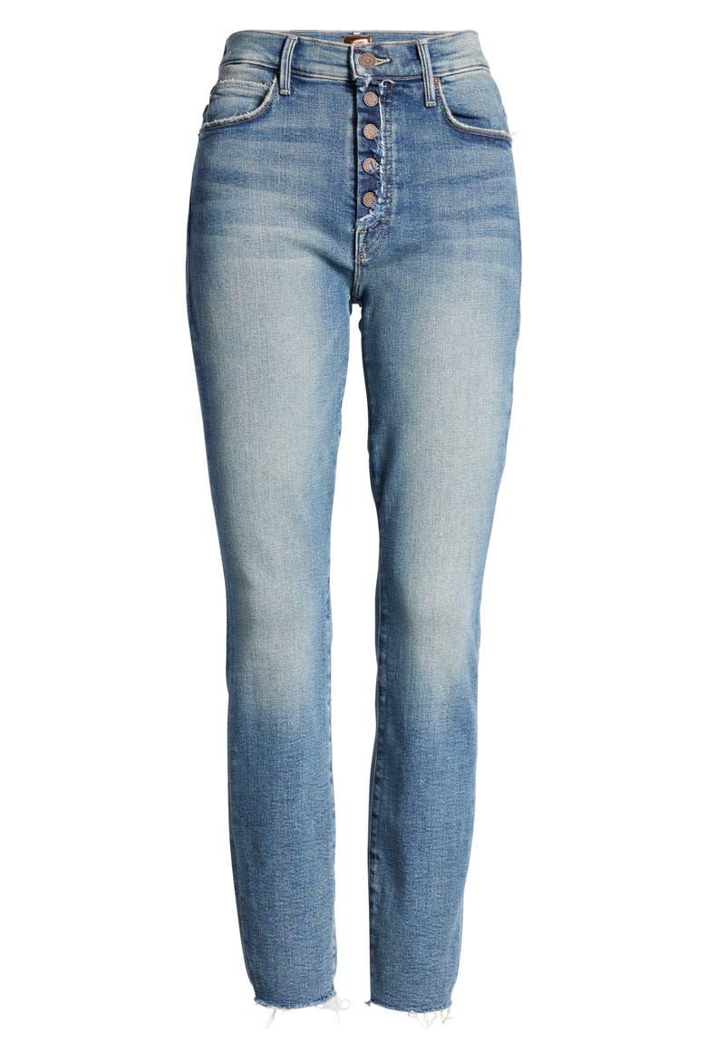 The Fly Cut Stunner Fray Hem Ankle Jeans, Alternate, color, NIGHT ON A SHINY WHITE VESPA