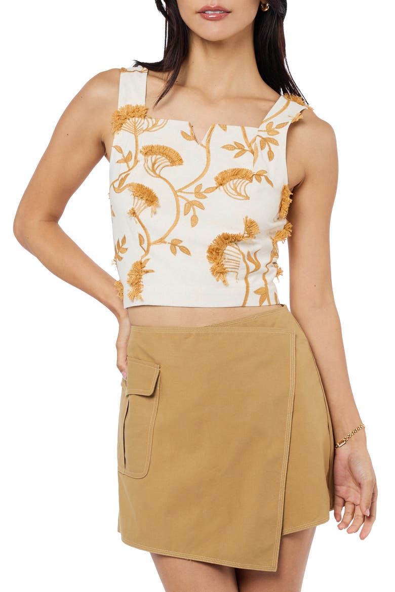 Inah Embroidered Tank, Main, color, WHITE MULTI
