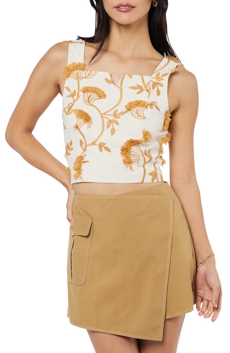 CIEBON Inah Embroidered Tank, Main, color, White Multi