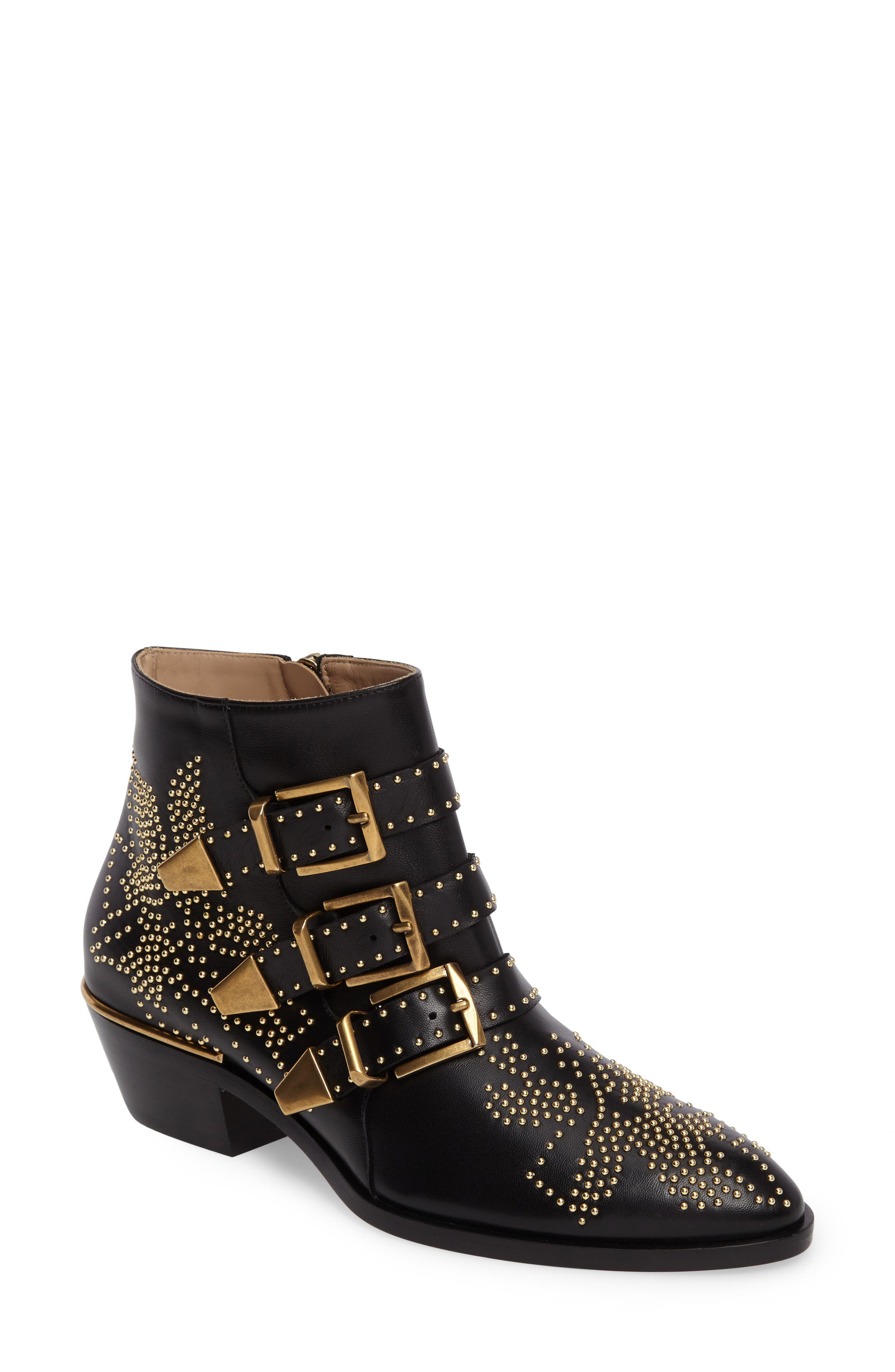 Chloé Susanna Stud Buckle Bootie, Main, color, 