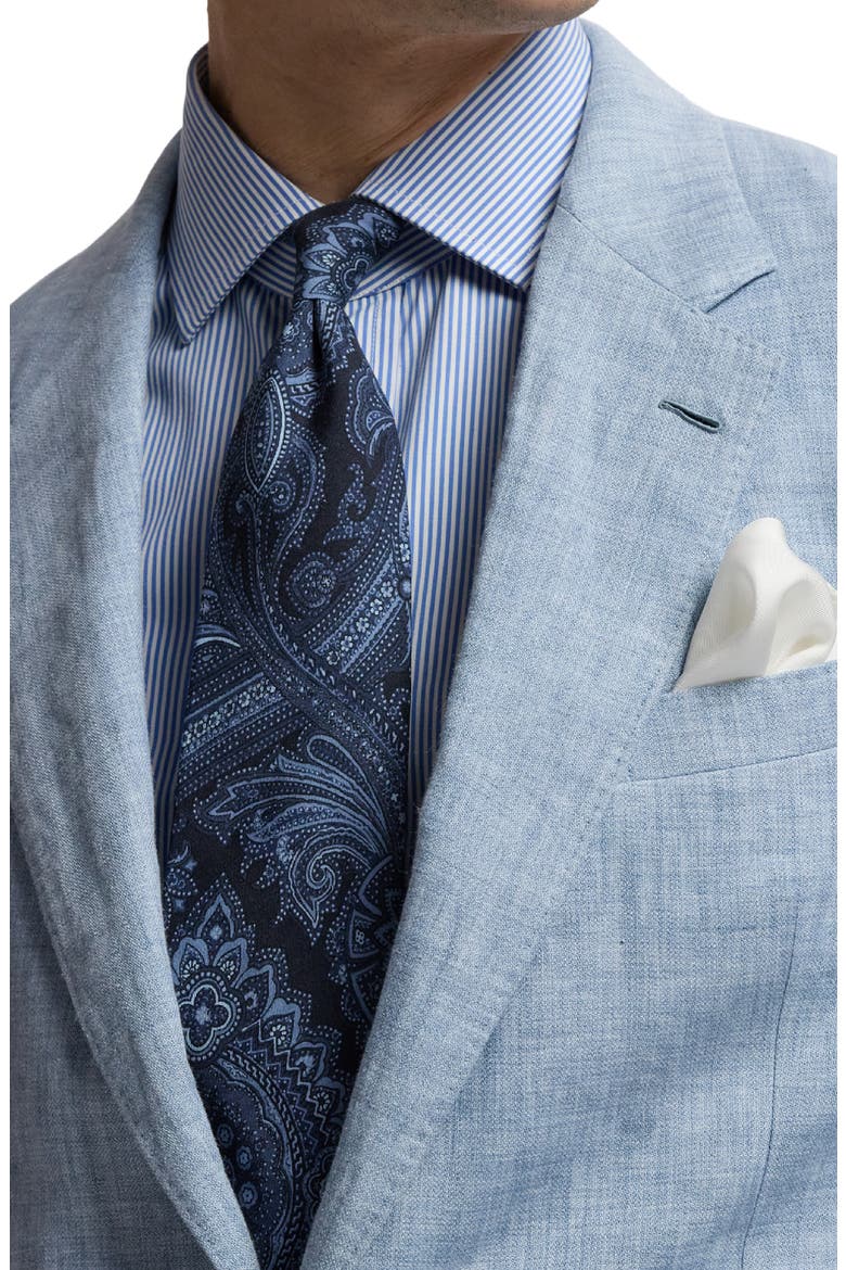 Glen Hand-Tailored Délavé Linen Blend Sport Coat, Alternate, color, BLUE
