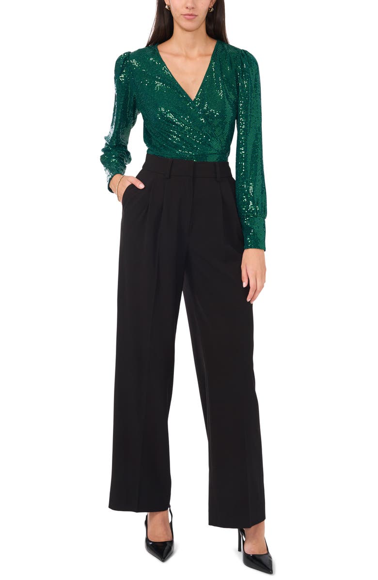 Vince Camuto Sequin Wrap Front Top, Alternate, color, 