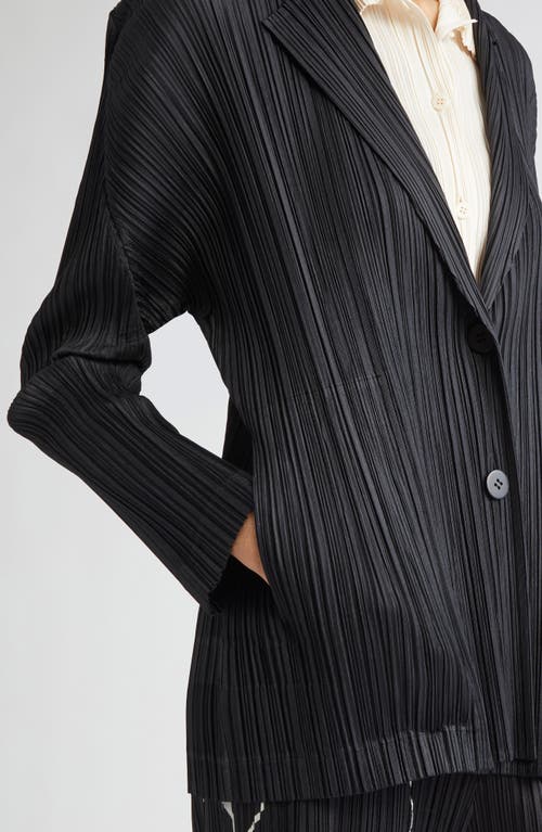 Issey Miyake Pleats Please  Pleated Jacket In Black