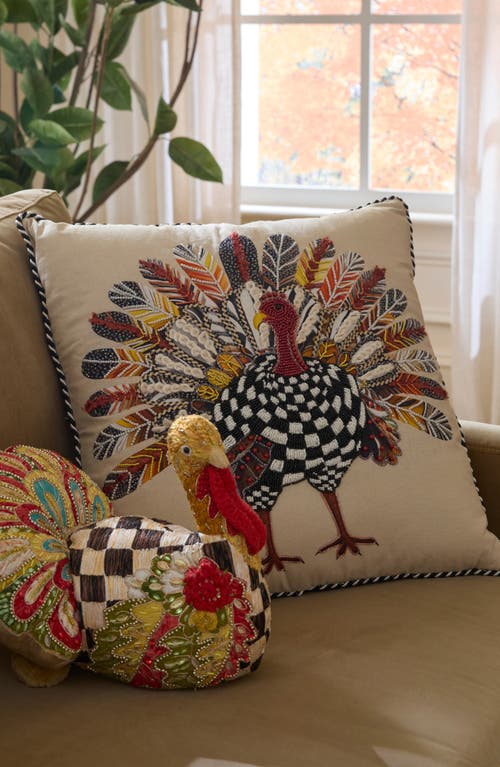 Mackenzie-childs Mackenzie Childs Checked Turkey Throw Pillow In Multi