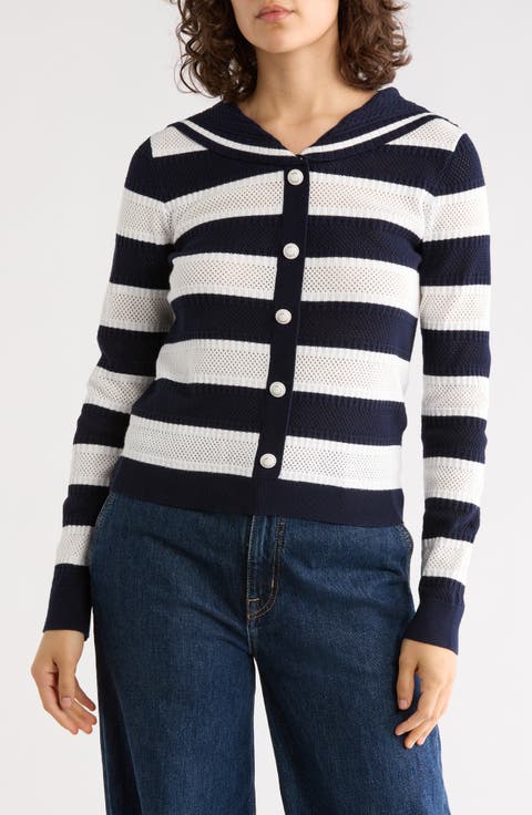 Nautical Stripe Knit Cardigan