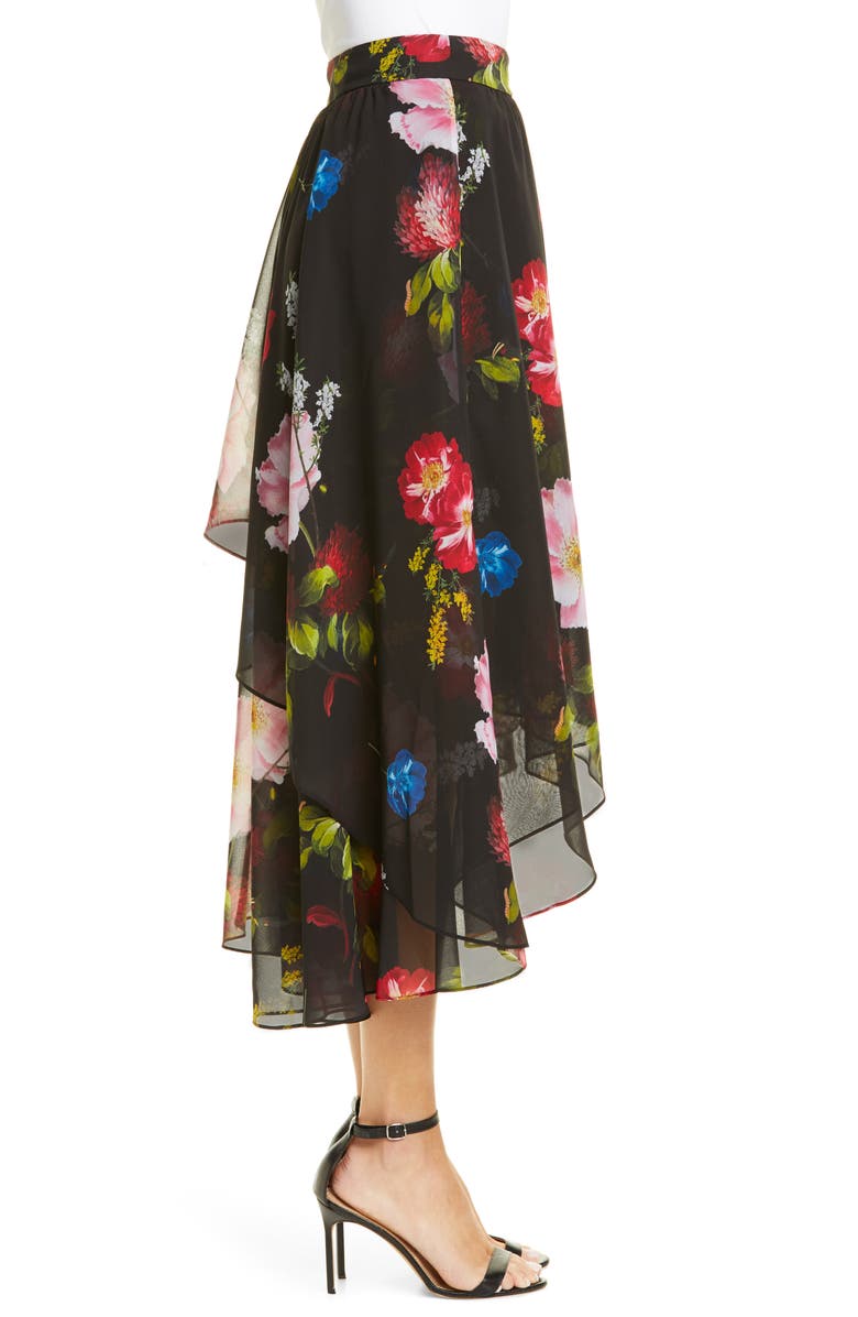 Ted Baker London Ritta Floral Ruffle Midi Skirt, Alternate, color, 
