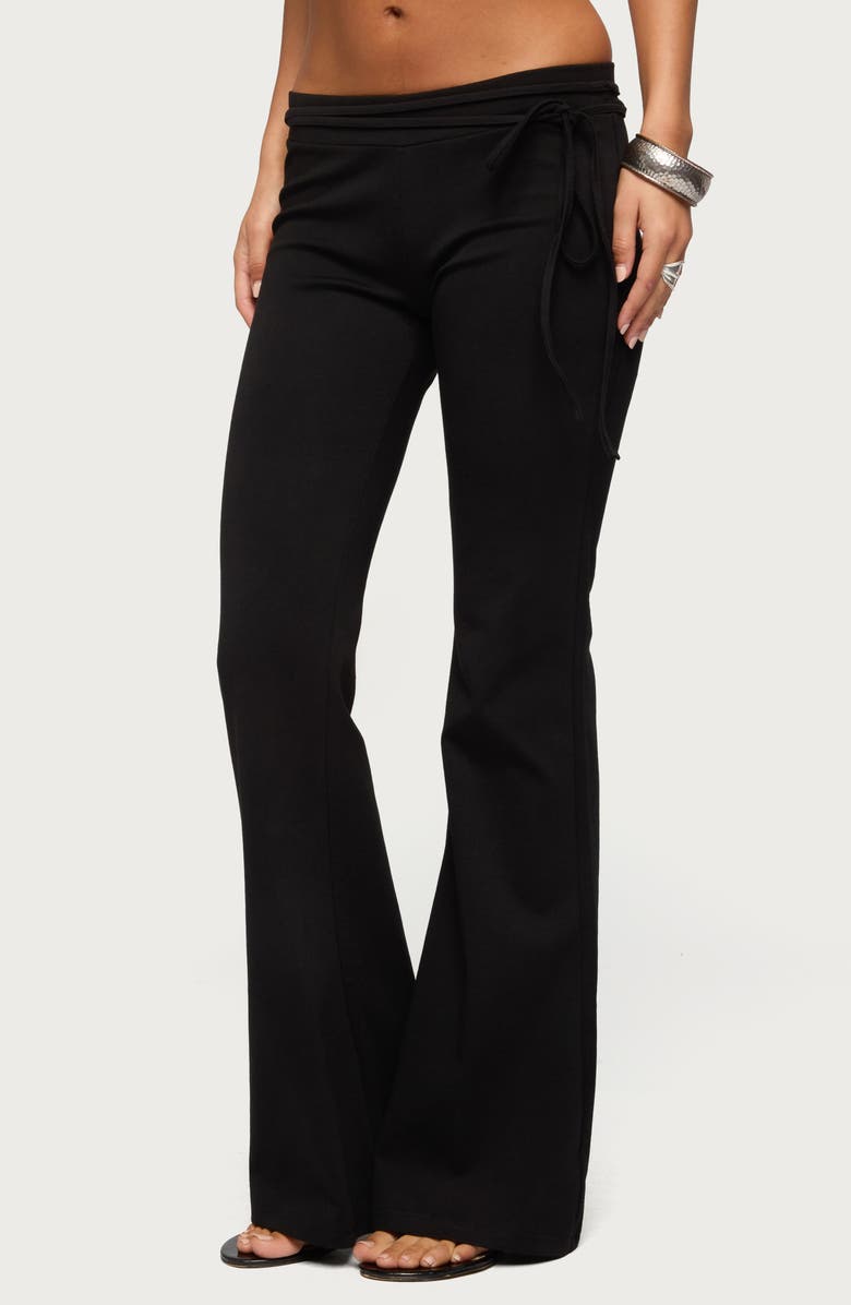 EDIKTED Junipar Tie Waist Flare Pants, Alternate, color,