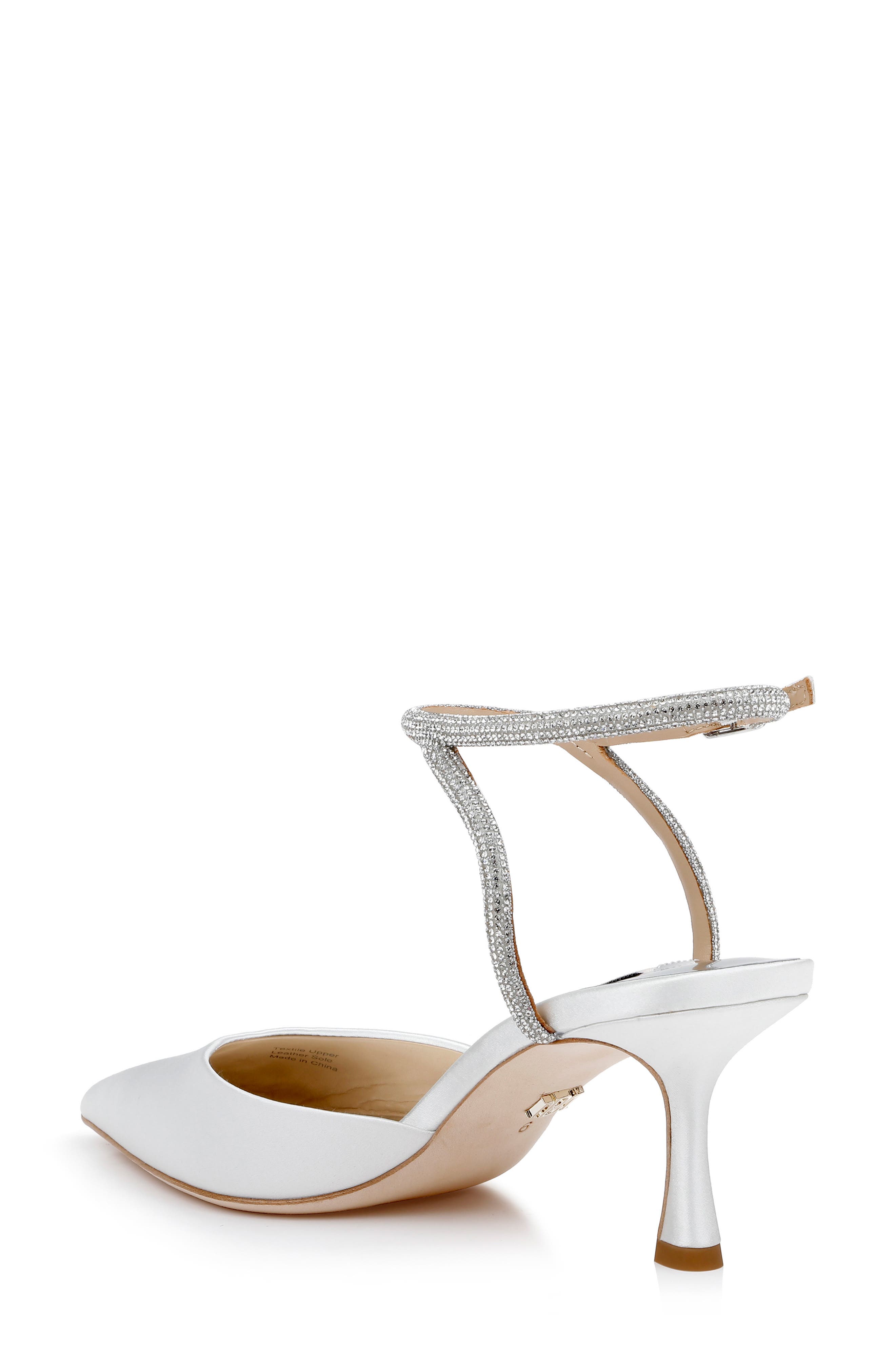 Autumn Pointed Toe Ankle Strap Pump, Alternate, color, WHITESATIN