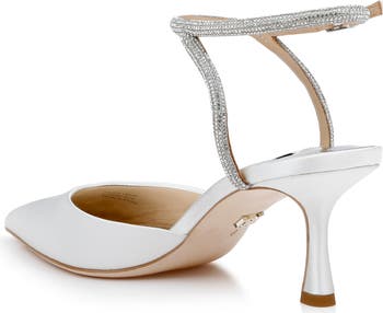 Cassandra Logo Kitten Heel Ankle Strap Sandal