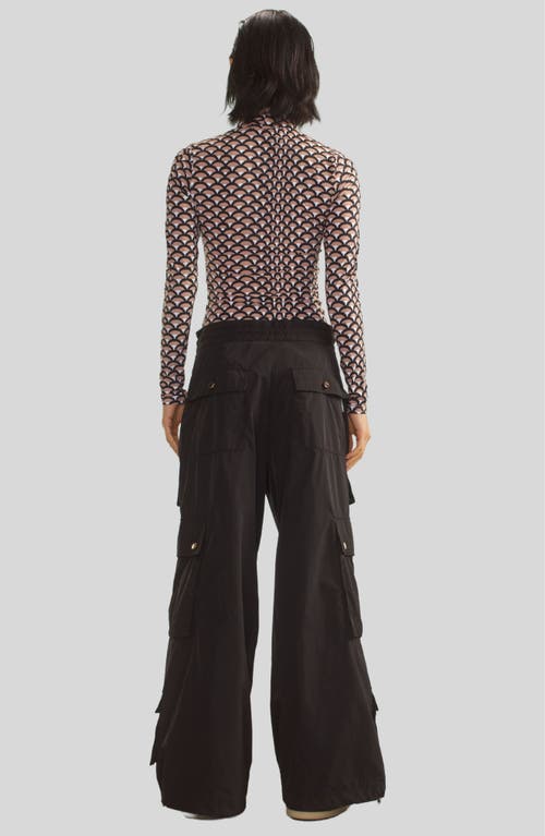 Cynthia Rowley Base Layered Top In Black/camel
