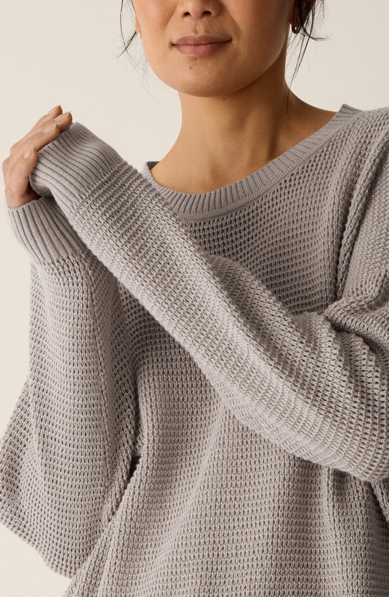 Eileen Fisher Organic Cotton & Tencel<sup>™</sup> Lyocell Crewneck Sweater, Alternate, color, Dove