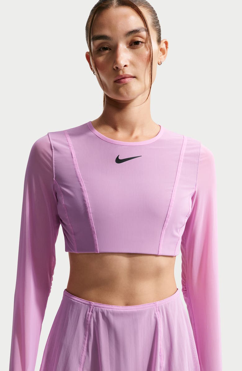 Nike Court Slam Crop Long Sleeve Tennis Top, Alternate, color,