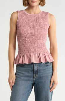 Smocked Ruffle Hem Tank