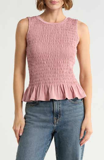 Smocked Ruffle Hem Tank
