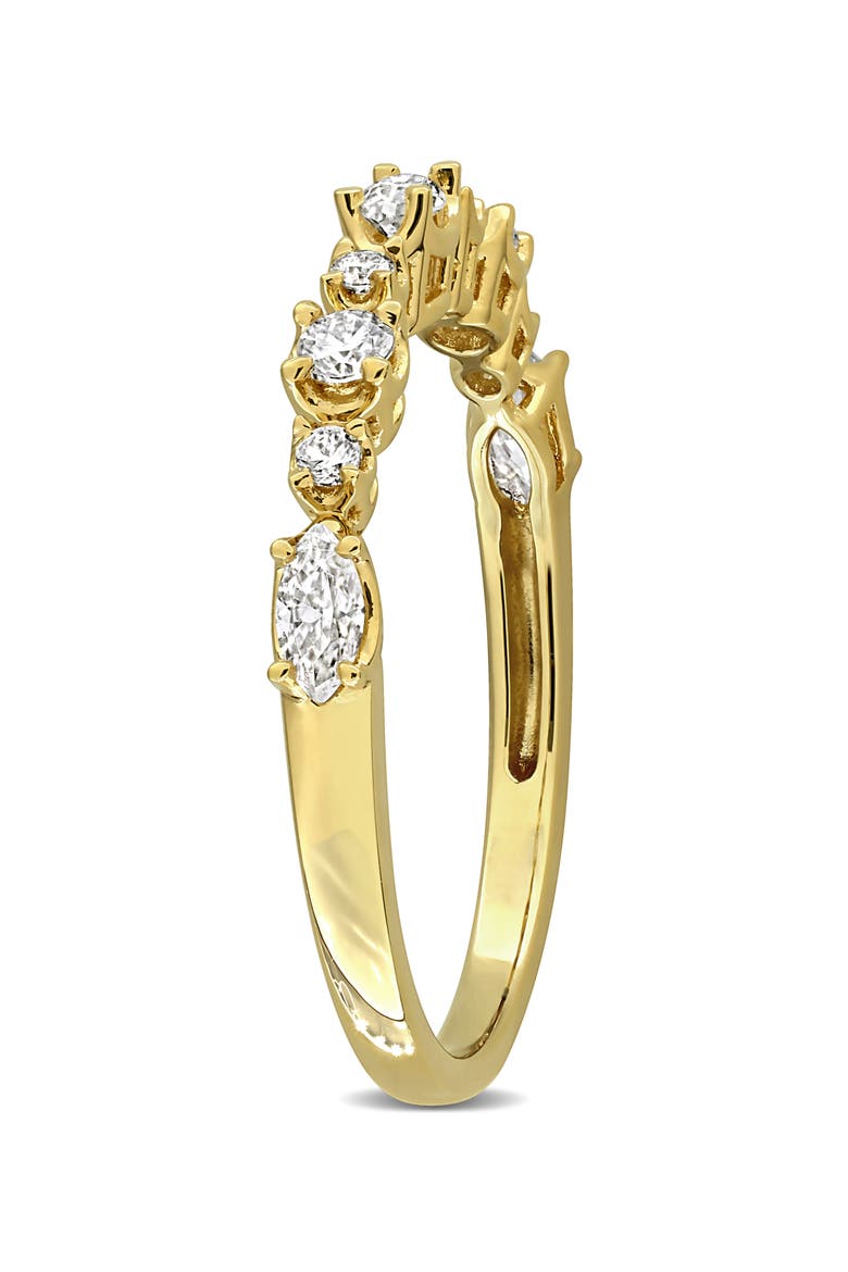 Created Moissanite Band Ring, Alternate, color, GOLD