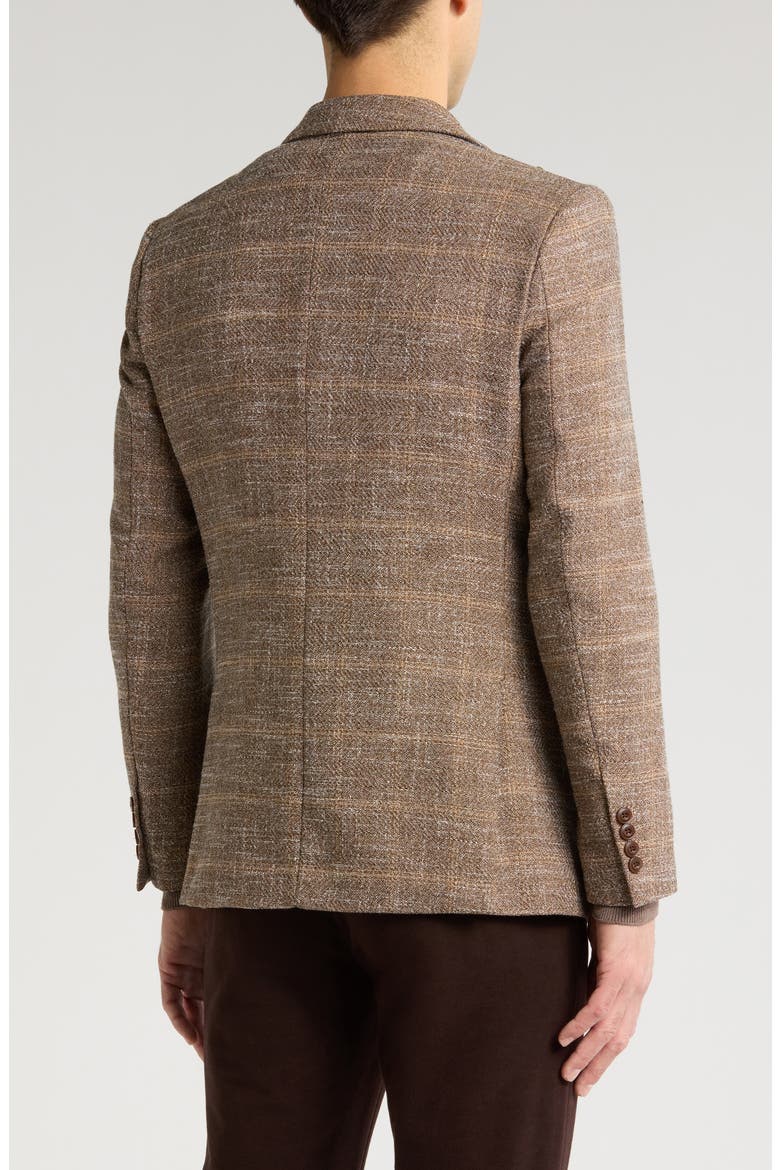 Slim Fit Textured Plaid Blazer, Alternate, color, BEIGE