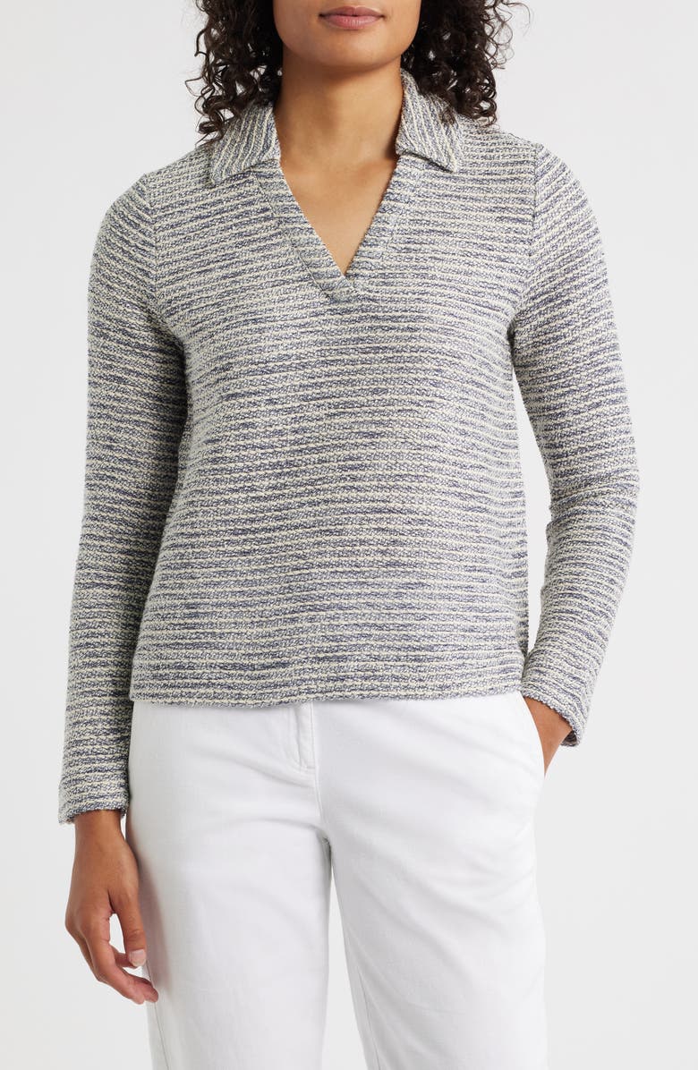 NIC+ZOE Rope Shimmer Polo Top, Main, color, Neutral Mix