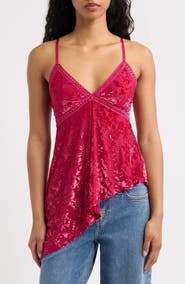 BDG Urban Outfitters Estelle Burnout Asymmetrical Hem Camisole